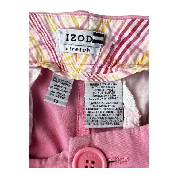 Izod classic fit pink cropped  99% cotton 1% spandex pants size 10 - Picture 8 of 14